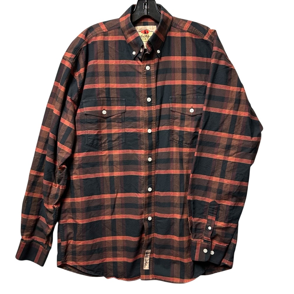 Larry‎ Mahan Cowboy Collection Plaid Western Long Sleeve Button Down Shirt-Large